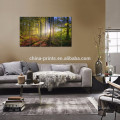 Forest Sunshine Canvas Wall Art / Vente en gros Autumn Landscape Canvas Painting / Sunset Scenery Wall Picture